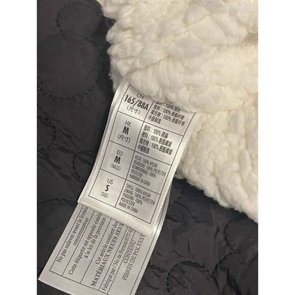 Disney Parks Jacket Womens Small Black Sherpa Lined Mickey Mouse Hooded Puffer - Picture 6 of 8